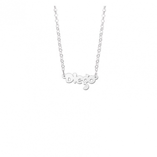 Kinder naamketting zilver model Diego