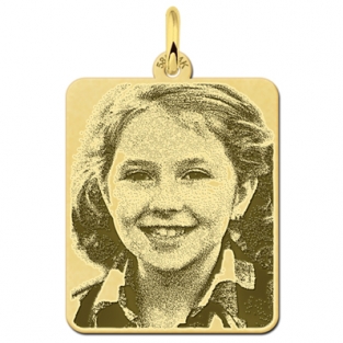 Rechthoekige gouden hanger met foto