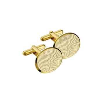 Ronde gouden manchetknopen met vingerafdruk