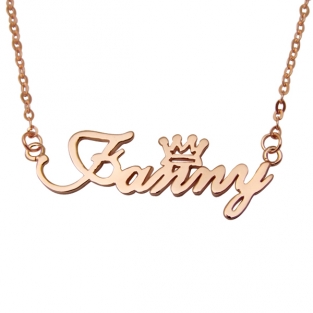 Rose Gold Plated Naamketting