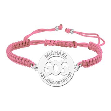Roze SOS armbandje kind