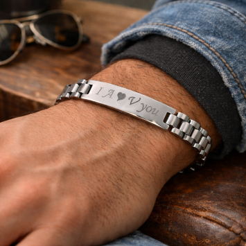 RVS armband met plaat