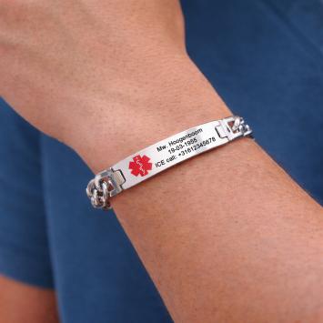 RVS SOS plaatarmband