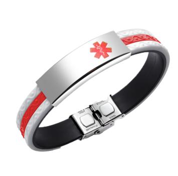 SOS plaatarmband met rode band
