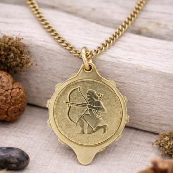 Talisman SOS hanger met Sterrenbeeld Boogschutter verguld RVS