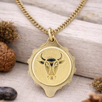 Talisman SOS hanger met Sterrenbeeld Stier verguld RVS