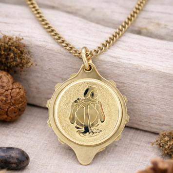 Talisman SOS hanger met Sterrenbeeld Waterman verguld RVS