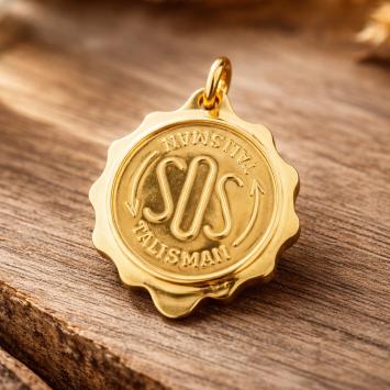 Talisman SOS hanger verguld RVS