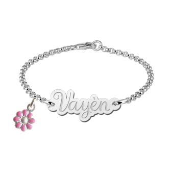 Baby armband met naam zilver