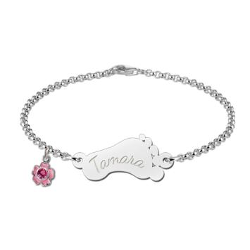 Armbandje schakel zilver met naam