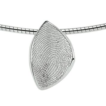 Zilveren Design vingerafdrukhanger