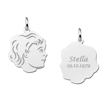 Hanger meisje met gravure op achterzijde zilver Names4ever