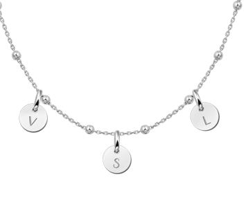 Zilveren minimalistische ronde hanger met drie initialen