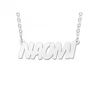 Zilveren naamketting Naomi