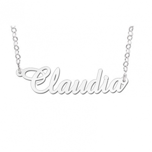 Zilveren naamketting Claudia