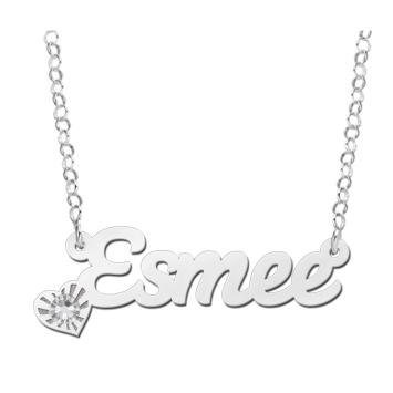 Zilveren naamketting model Esmee