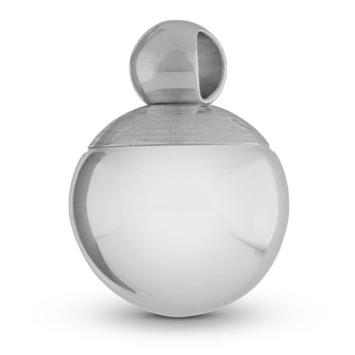 Zilveren ronde ashanger met schroefdopje