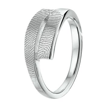 Zilveren vingerafdruk ring 7,5mm