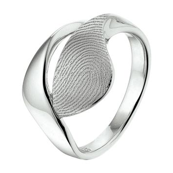 Zilveren vingerafdruk ring 14mm