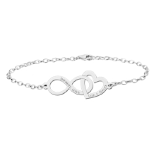 Zilveren armband met infinity en hartje Names4ever